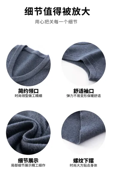 Design V-Neck Knit Vest Navy Blue Vest Top - 38