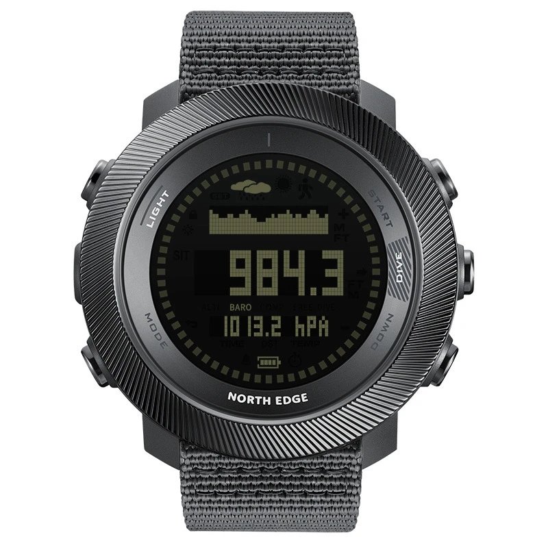 Design North Edge Barometric Altimeter Watch Black Digital Sports Watch Watches