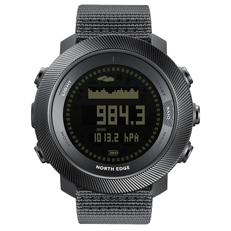 North Edge Barometric Altimeter Watch Black Digital Sports Watch