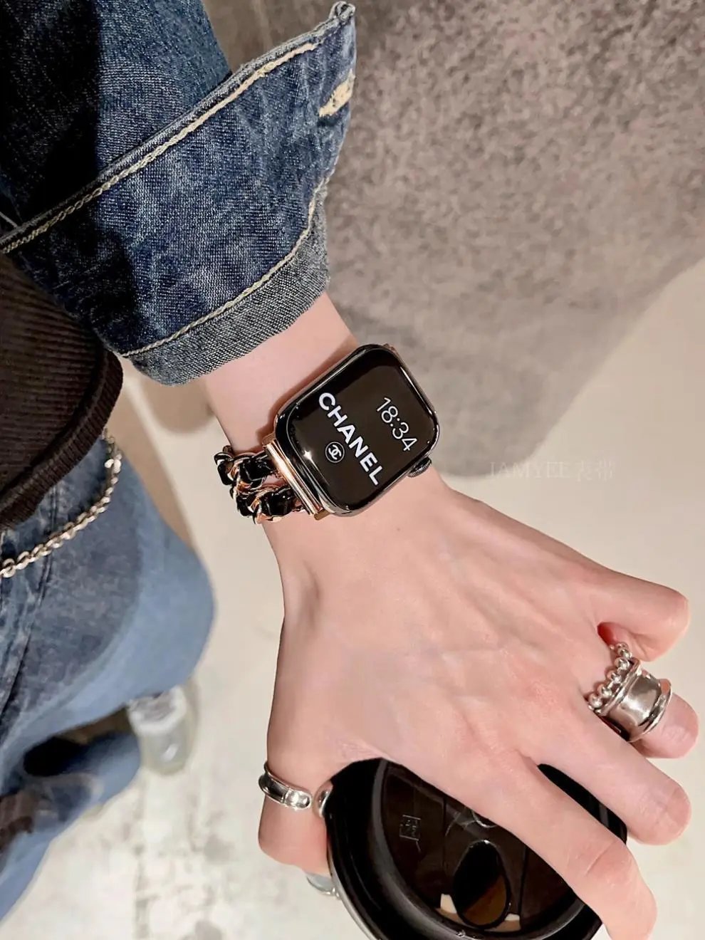 Apple Watch with Rose Gold Metal Link Bracelet Smartwatch - 25