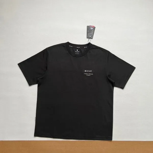 Design Snow Peak Minimal Lifestyle Crew Neck T-Shirt in Gray, Black, and Beige T-Shirts - 22