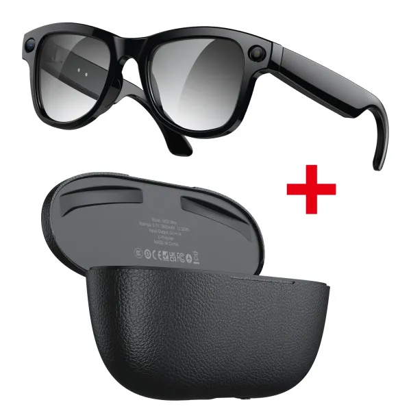 Digital Pioneer M02 Ultra Black Smart Sunglasses with Charging Case Eyewear - 1