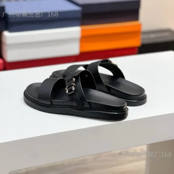 Off-White Industrial Slide Brown Suede Sandals - 12