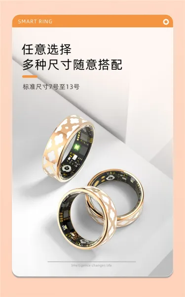 Design Smart Ring Rose Gold Clover Cutout with LED Circuit Jewelry - 5
