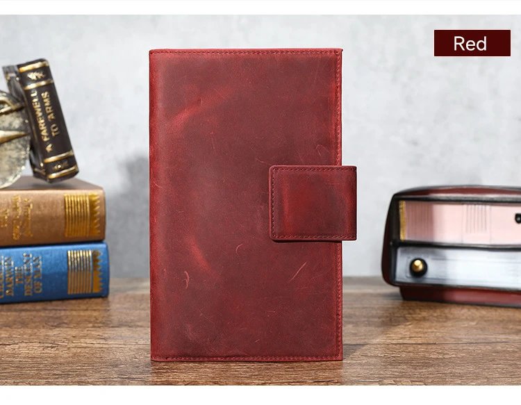 Design Vintage-Style Brown Leather Journal Cover Wallets - 14