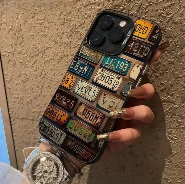 Design License Plate Collage Phone Case Multicolor Phone-Case - 4