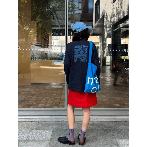 Design Sunscape Graphic Long-Sleeve T-Shirt Navy Blue - 7