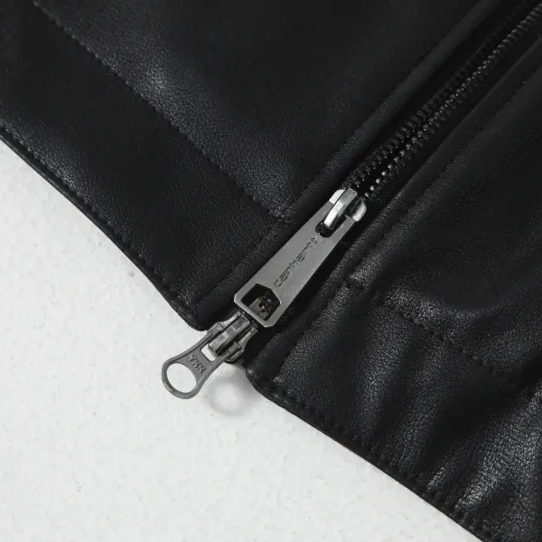 Carhartt Work In Progress Carhartt WIP Leather Jacket Black Leather-Jacket Leather Jacket - 13