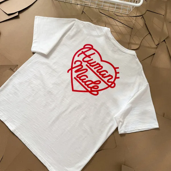 Human Made Heart Logo T-Shirt White and Black - 32