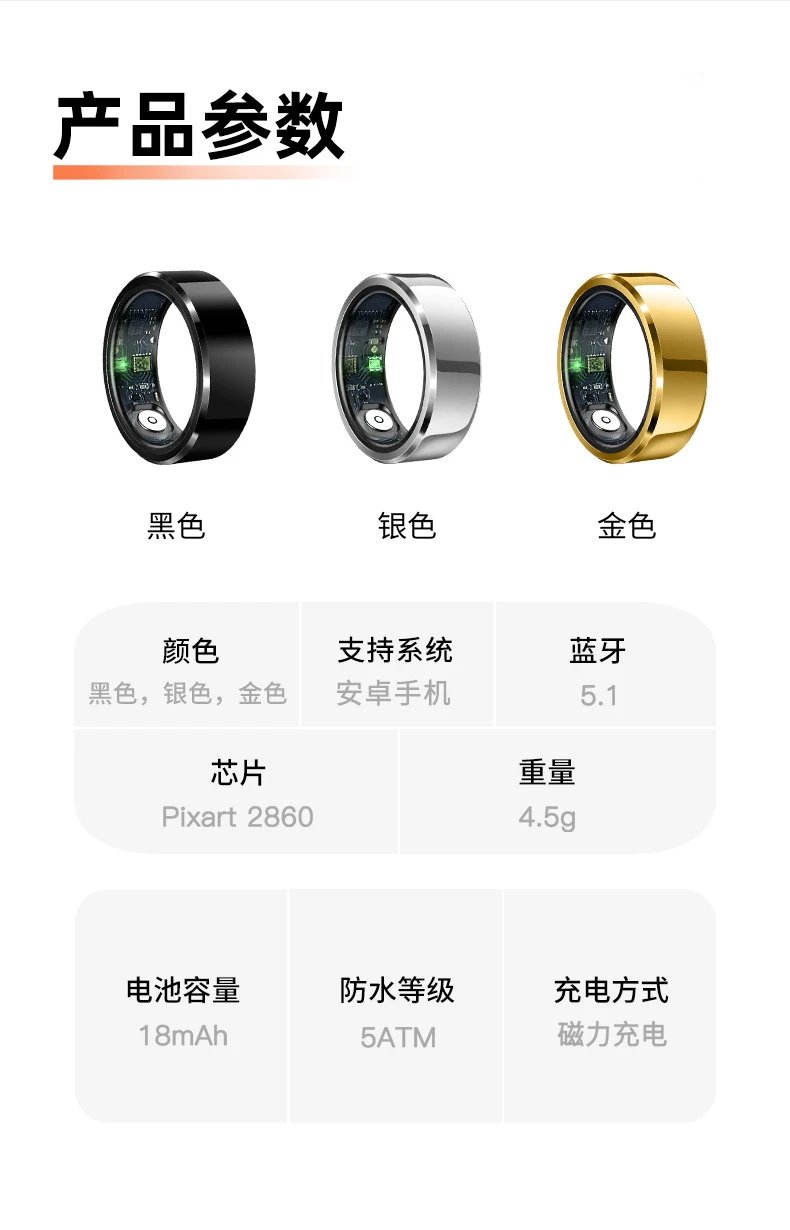 Design Smart Ring Gold Electronics - 8