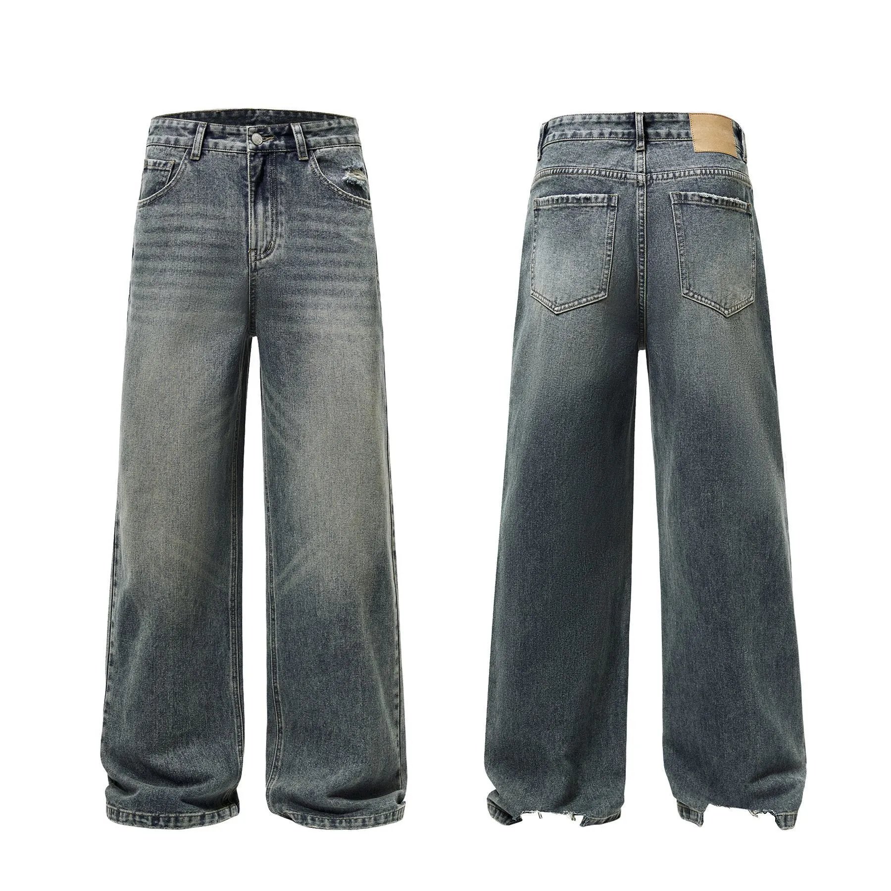 Design Wide-Leg Straight-Cut Black Pants - 14