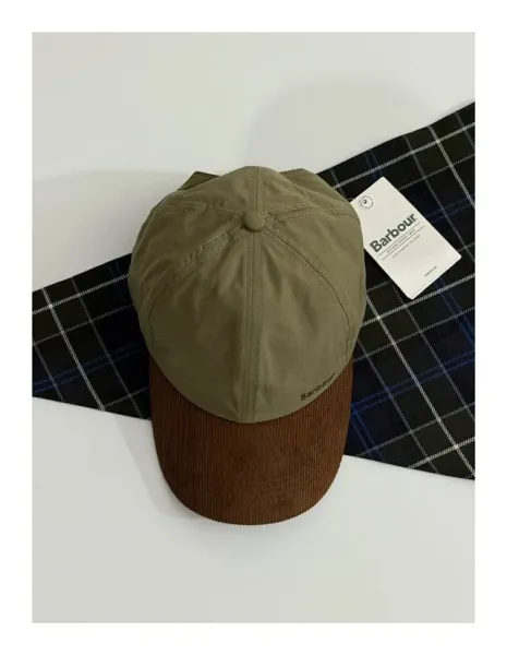 Burberry Barbour Corduroy Brim Baseball Cap Olive / Brown and Cream / Navy Hats - 16
