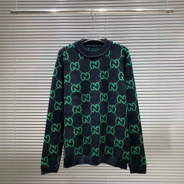 Gucci GG Monogram Green Knit Cardigan - 9