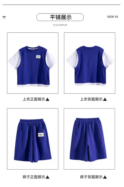 Design Hoewmol Patchwork Knit T-Shirt Set Black / White Sets - 5