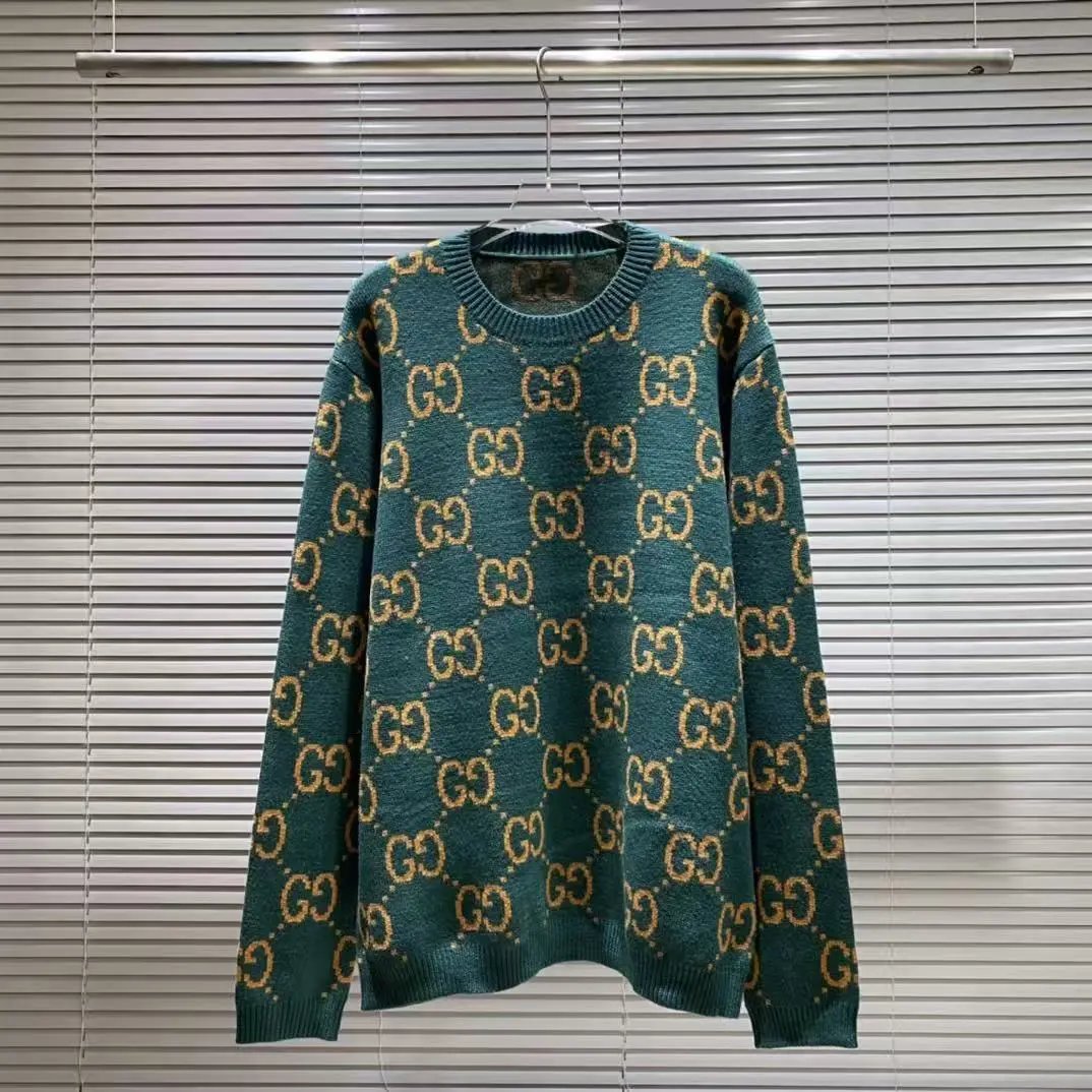 Gucci GG Monogram Green Knit Cardigan - 10