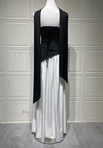 Design Olive Green Asymmetrical Halter Gown Dress.formal Dress - 13