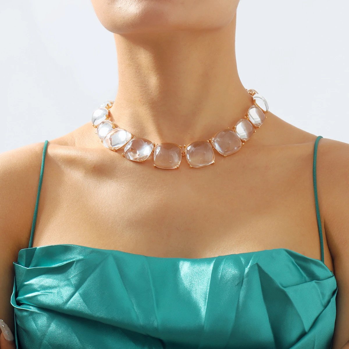 Design Abstract Two-Tone Choker Necklace Jewelry - 14