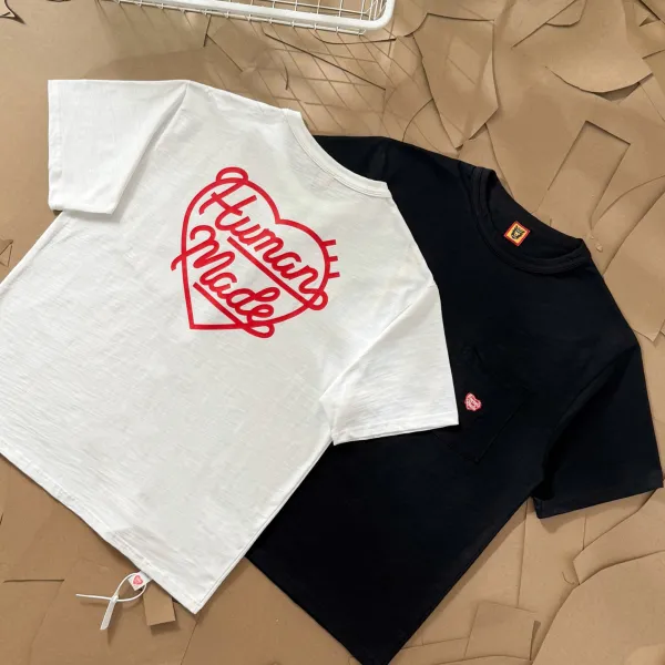 Human Made Heart Logo T-Shirt White and Black - 25