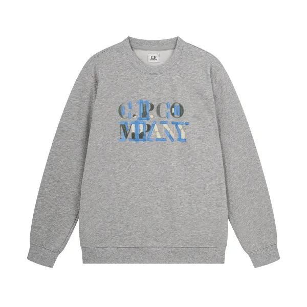 C.P. Company Logo Print Heather Gray Hoodie - 1