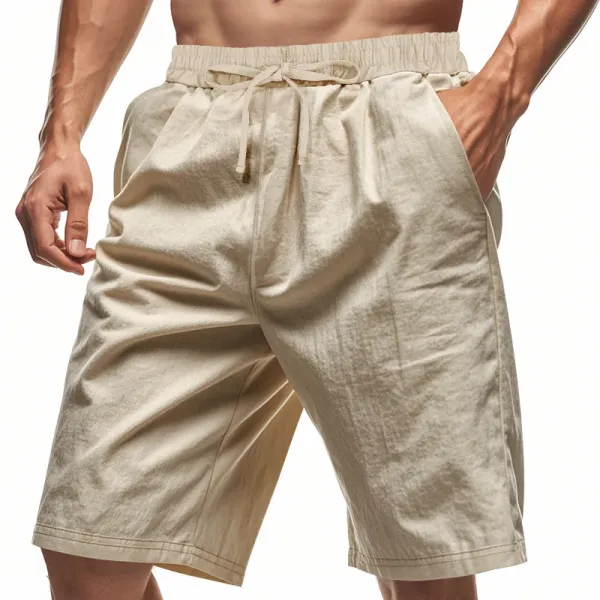 Design Drawstring Waist Shorts White - 55