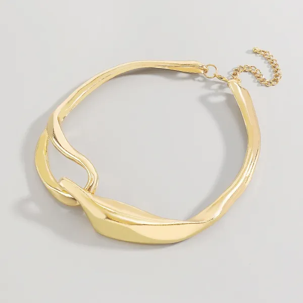 Design Abstract Two-Tone Choker Necklace Jewelry - 39