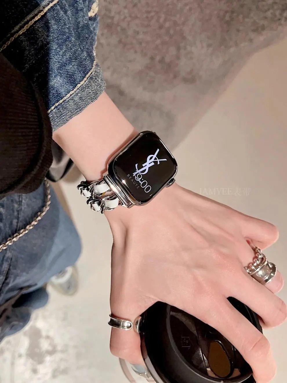 Apple Watch with Rose Gold Metal Link Bracelet Smartwatch - 34