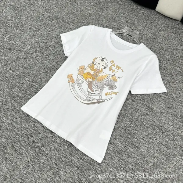 Design Rocking Horse Illustration Light Blue T-Shirt - 15