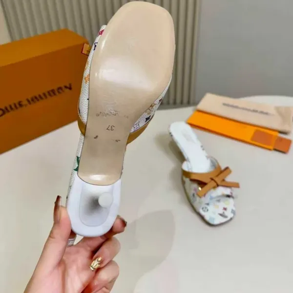 Louis Vuitton Monogram Bow Mule Brown Beige Sandals - 7