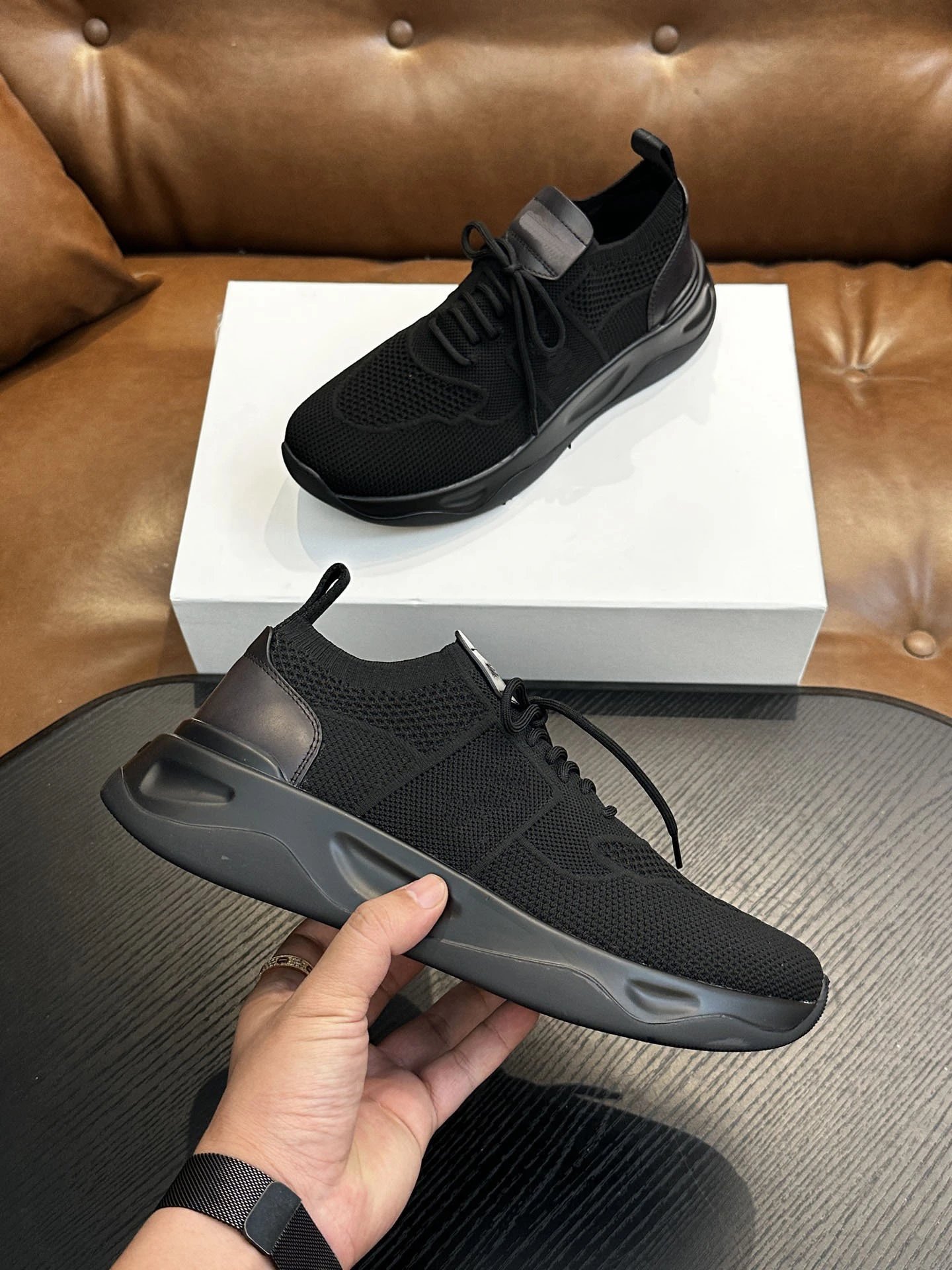 Design Chunky Mesh Sneakers Black