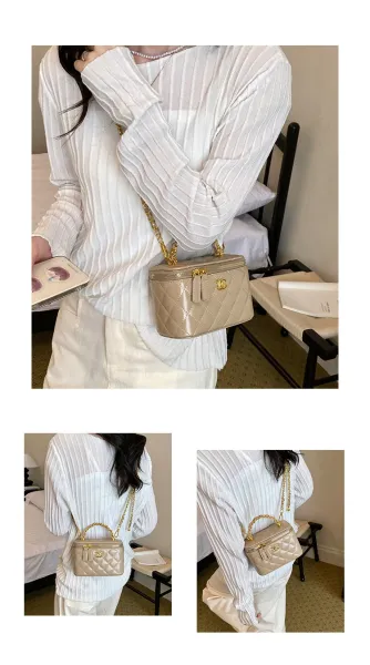 Chanel Mini Vanity Bag White Quilted Leather Handbag - 11