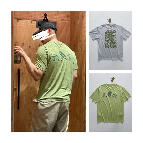 Patagonia Running Through the Mind, Body and Spirit T-Shirt Olive Green T-Shirt - 7