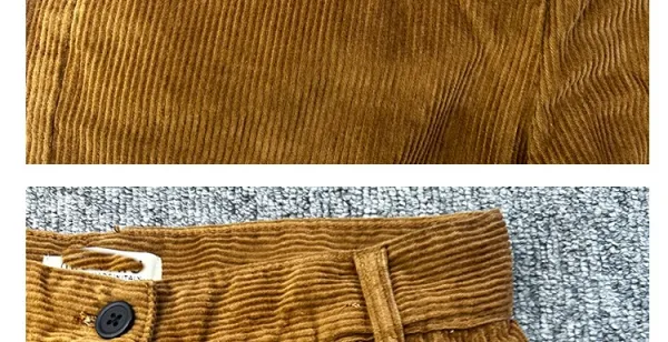 Design Corduroy Wide-Leg Trousers in Mustard Brown Pants - 13