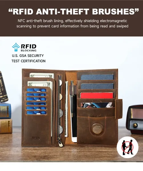 Design Vintage-Style Brown Leather Journal Cover Wallets - 7