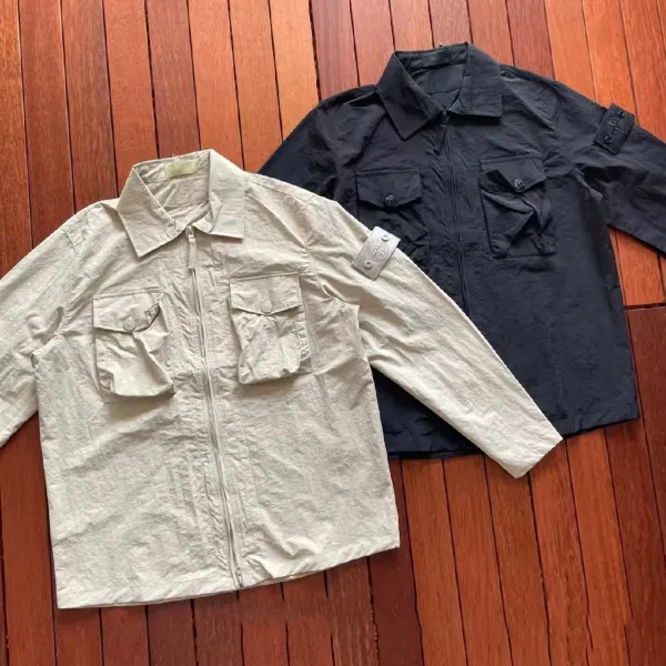Stone Island Shadow Project G80 Shirt-Jacket Beige and Black Outerwear - 4