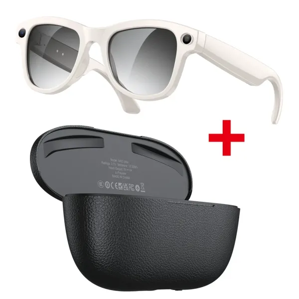 Digital Pioneer M02 Ultra White Smart Sunglasses with Charging Case Eyewear - 1