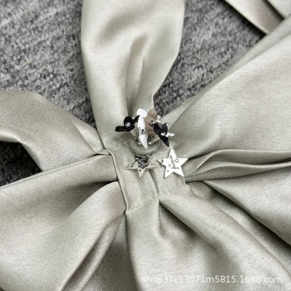 Design Bow-Back Satin Top White - 12