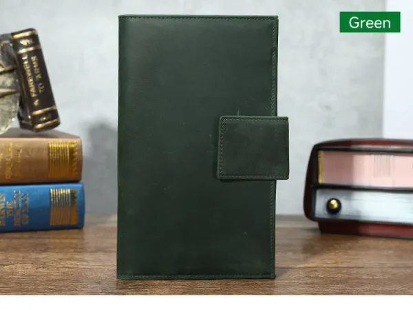 Design Vintage-Style Brown Leather Journal Cover Wallets - 16