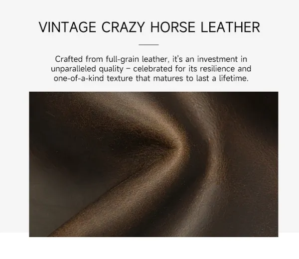 Design Vintage Leather Tote Bag Brown - 5