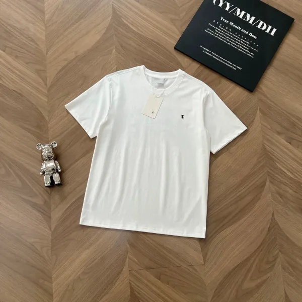 YK Studios YYMM / DII Minimalist Embroidered Logo White T-Shirt T-Shirts - 1