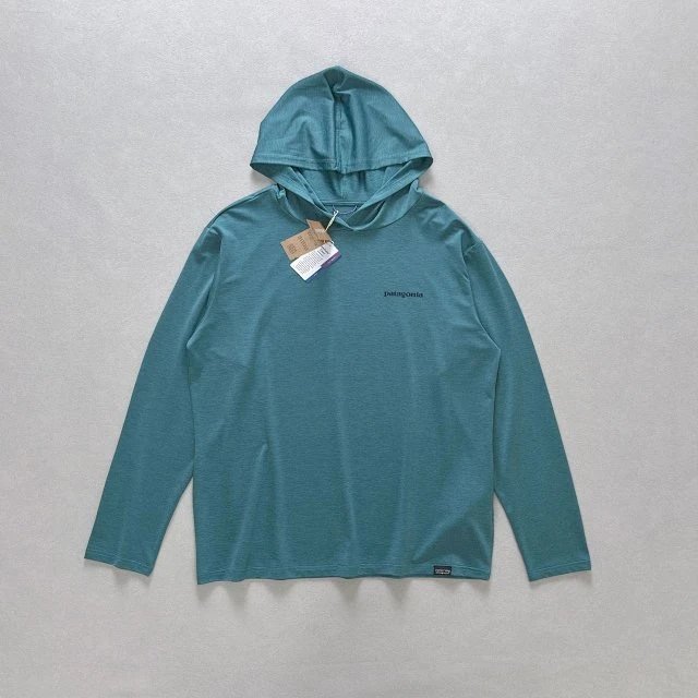 Patagonia P-6 Logo Responsibili-Tee Hooded Long Sleeve T-Shirt Olive Green Hoodie - 26