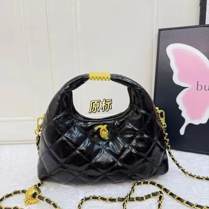 Chanel 22 Bag Black Quilted Patent Leather Chain Shoulder Bag - 12