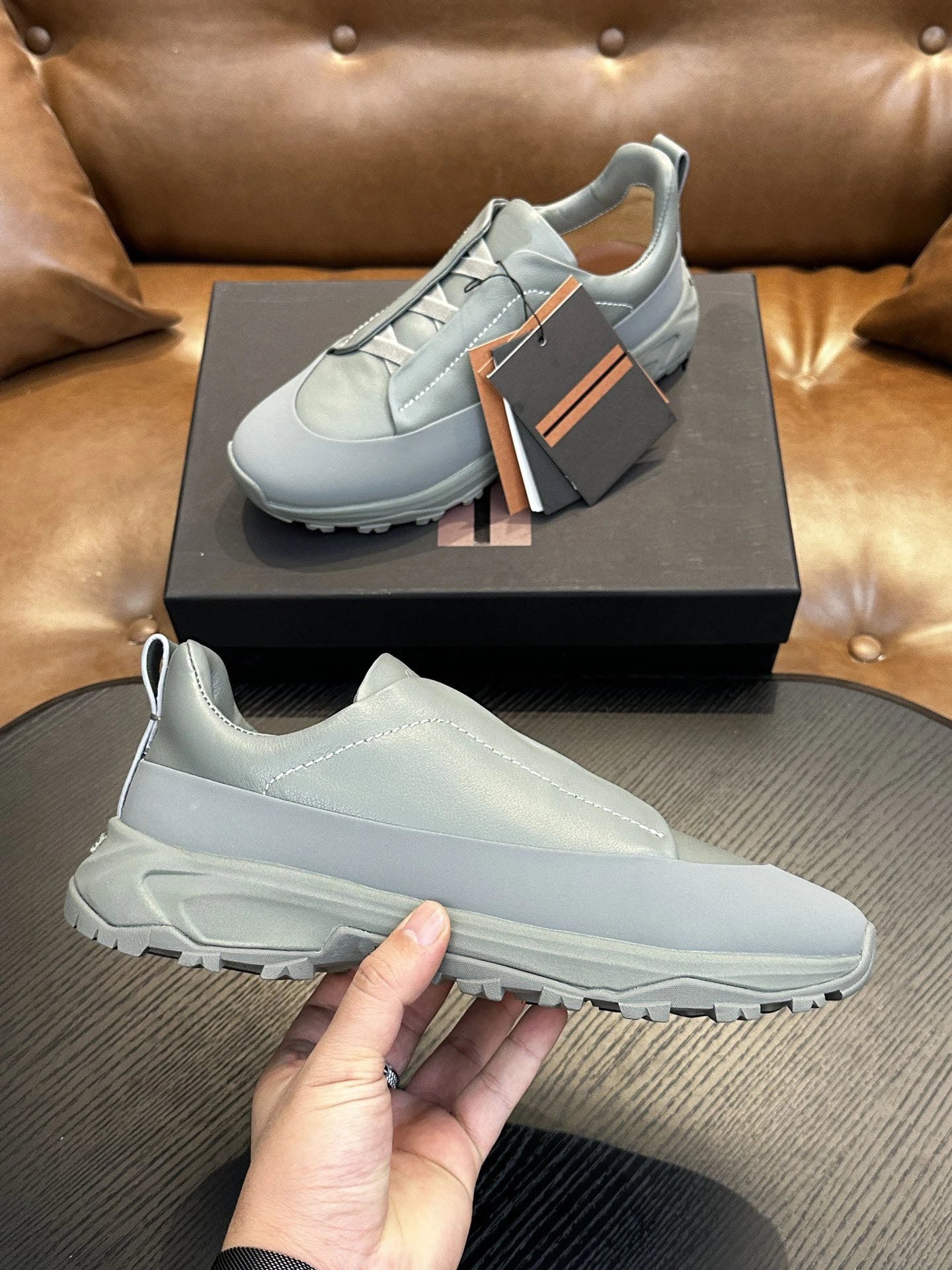 Maison Margiela Tabi Sneaker Gray Leather Sneakers