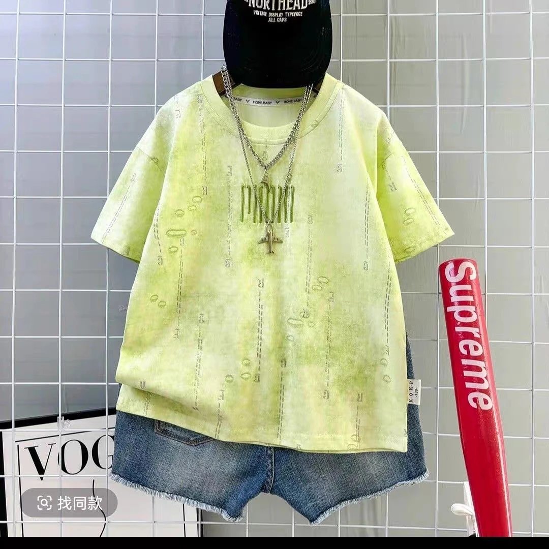 Supreme x Unknown Brand Acid Wash Graphic T-Shirt Lime Green