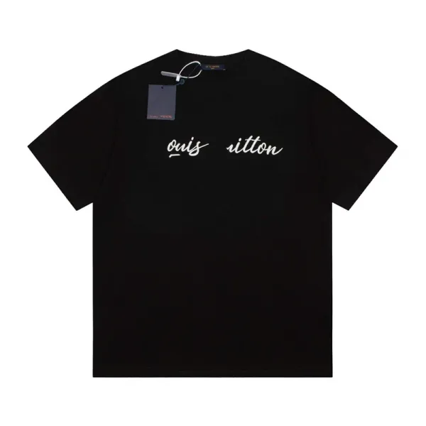 Louis Vuitton Script Logo Black T-Shirt - 1