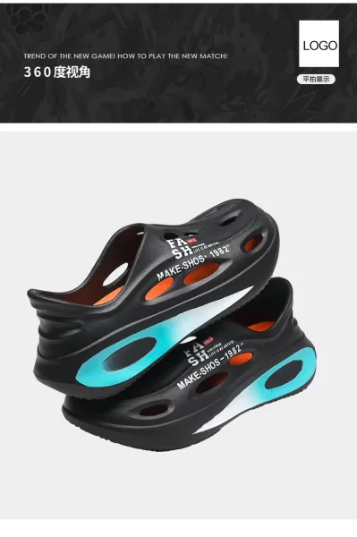 Design MAKE-SHOS 1982 6.0 Clog Black Teal Orange Casual Slippers Sandals - 5