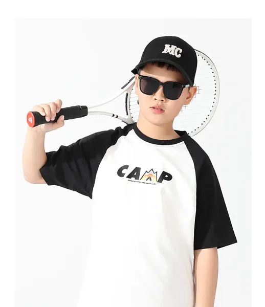 Design Camp Print Raglan T-Shirt Mint Green - 8