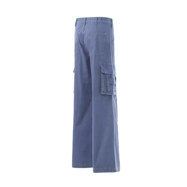 Design Cargo Pants Light Blue Wide-Leg - 18