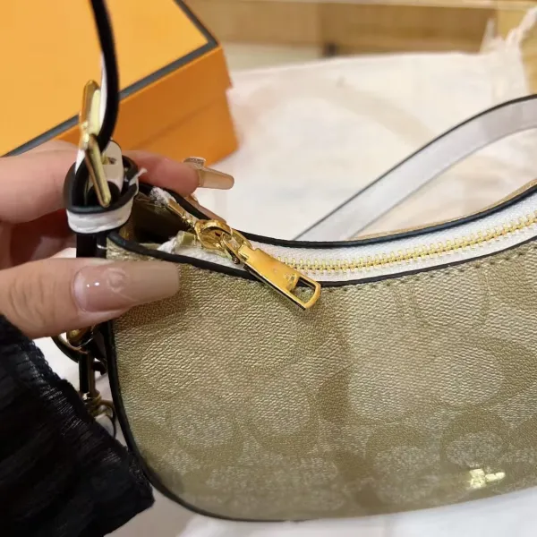 Design Hobo Bag White with Black Trim Shoulder Bag - 12