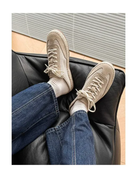 Design Espadrille Mule Sneaker Beige Casual Shoes - 8