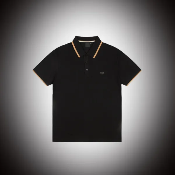 Hugo Boss Polo Black with Beige Trim Polo Polo Shirt - 1